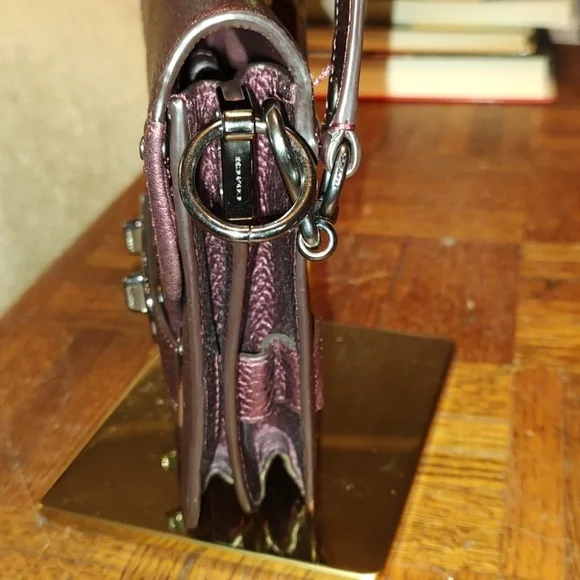 Coach Mini Swagger 2015 35995 Metallic Berry Leather Crossbody $350 Retail EUC - Picture 8 of 16